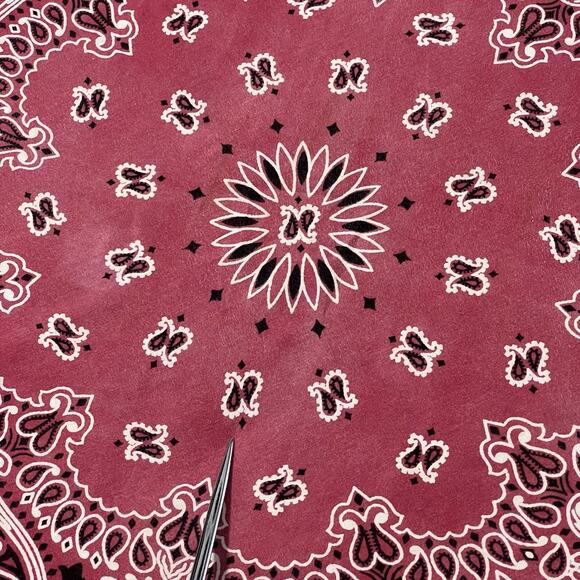 Paisley Bandana Red Hav-A-Hank USA Made Vintage Handkerchief Scarf - Picture 3 of 7